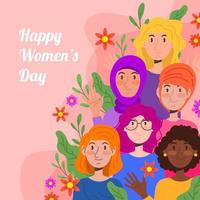 Organic Women's Day With Diversity vector