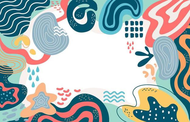 Variety of Cute Shapes Abstract Background