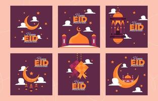 publicación de redes sociales de la temporada de saludo de eid mubarak vector