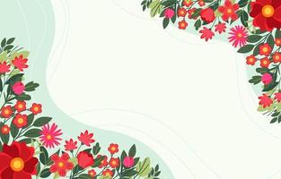 primavera floral con fondo verde vector