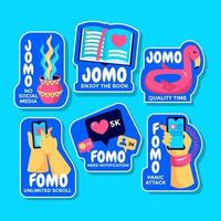 varias representaciones de fomo vs jomo vector