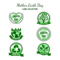 Set of Label Design Representing Earth Day vector