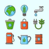 Go Green and Organic Icons vector