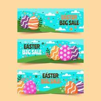 Cute Easter Banner Sale with Floral Background vector