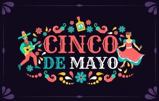 Dancing for Cinco De Mayo Event vector