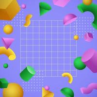 Floating 3D Geometric Shapes Background vector