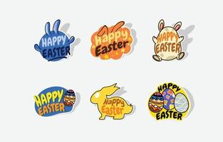 Happy Easter Day Sticker vector