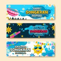 feliz festival de songkran banner vector
