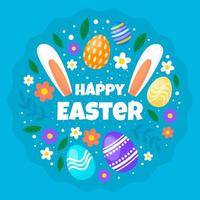 Flat Happy Easter Festivity vector