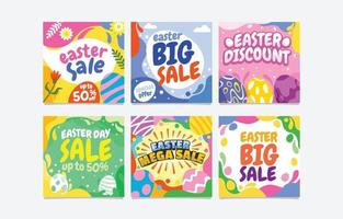 Happy Easter Day Sale Social Media vector