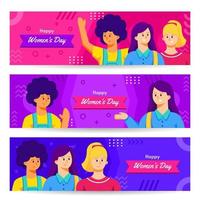 conjunto de banners de concienciación del día de la mujer