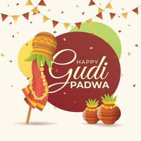 feliz celebración de gudi padwa vector