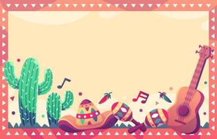 fondo del cinco de mayo con elemento de méxico vector