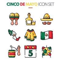 Cinco De Mayo Icon Collection vector