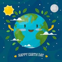 Flat Cartoon Earth Day Awareness vector
