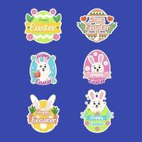 Happy Easter Day Set of Sticker vector