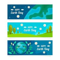 Cute Earth Day Awareness Banner Collection vector