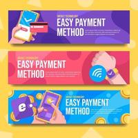 Easy Payment Method Untact Banner vector