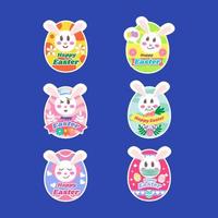 Set of Happy Easter Festivity Sticker vector