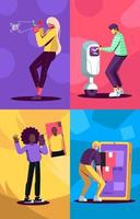 Colorful Minimalist Untact Character Lifestyle vector