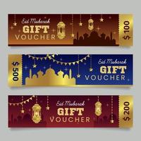 Eid Voucher Template Collection vector