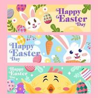 Happy Easter Festivity Set of Banner vector