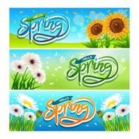 conjunto de colección de banner de primavera vector