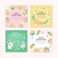 Adorable and Charming Easter Bunny and Eggs vector