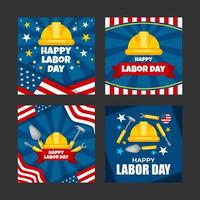 Labor Day Card Template Set vector