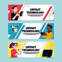 conjunto de banners de tecnología untat vector