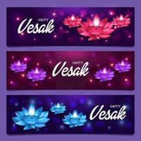 Sparkling Lotuses on Vesak Day vector