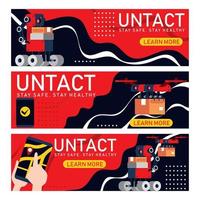 Untact Banner Concept vector