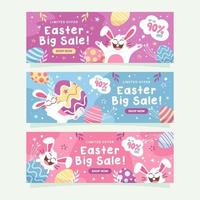 banner de marketing de conejito de pascua vector