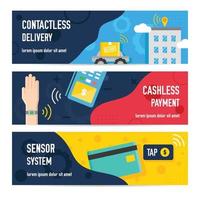 Contactless Technology Banner Set vector