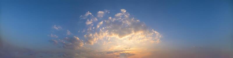 A sunset with clouds in the sky photo