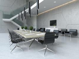 Interior of a reception and meeting room in 3D illustration