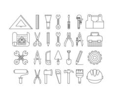 construction tools set items vector