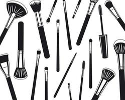 make up brushes accessories pattern vector