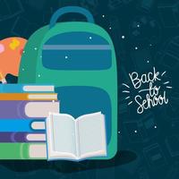 schoolbag and supplies back to school vector