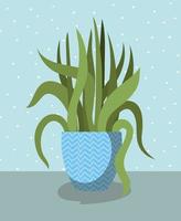 beautiful houseplant in pot vector