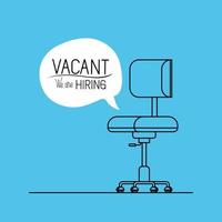 office chair with vacant message vector