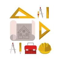 construction tools set items vector