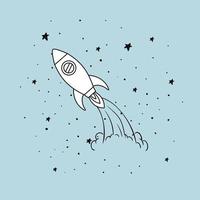 Rocket and stars design vector illustration