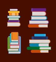 Group of stacked books design vector illustration