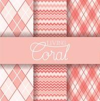 set of coral textures patterns vector