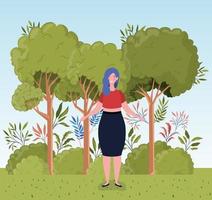 young woman outdoors vector