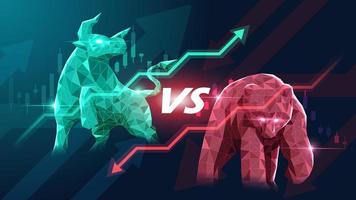 Concept art of Bullish and Bearish Stock Market. vector