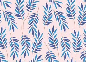 blue foliage seamless pattern background vector