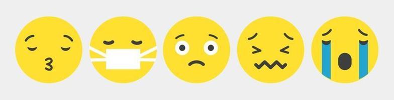 Conjunto de colección de diseño de emoticonos de reacción - vector