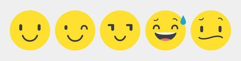 Conjunto de colección de emoticonos de reacción de diseño - vector